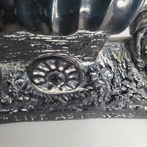 Vintage Aardvark Soapstone Covered Wagon Oxen Pioneer Sculpture - Picture 4 of 9